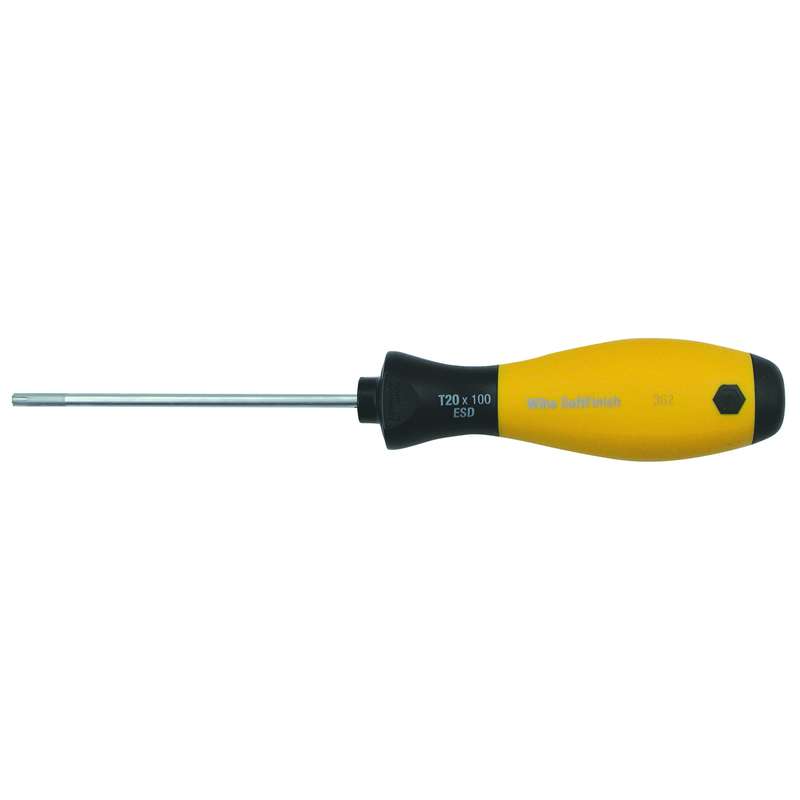 ESD-Safe Torx Screwdriver with SoftFinish® Handle, T20 x 8-5/16" Long